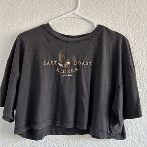 Cotton On Gray Graphic Crop T-Shirt Short Sleeve